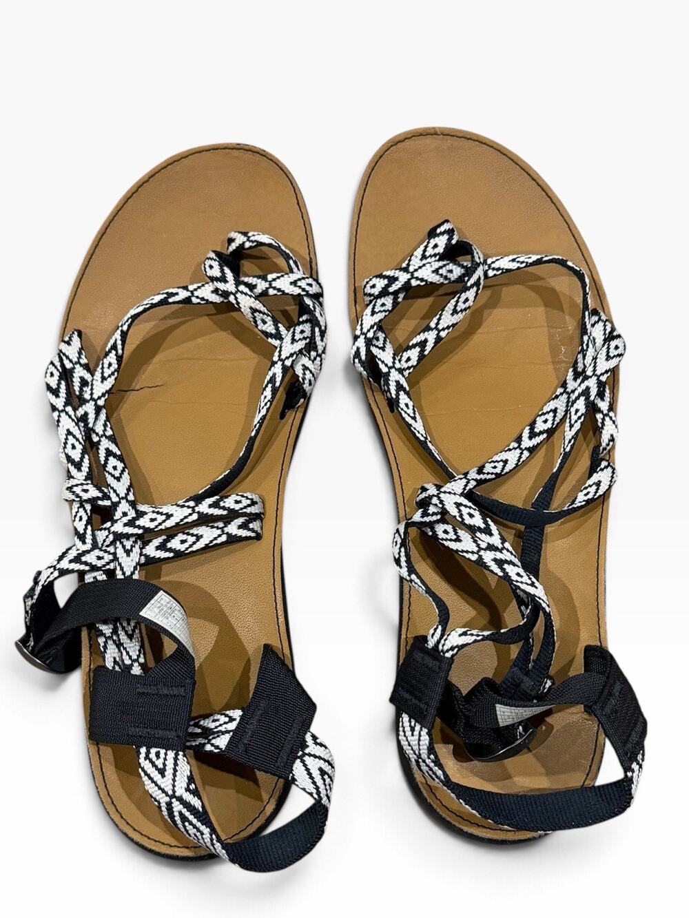 Chaco Diana Sandals Women's Size 11 Black & White Geometric Strappy Sandals